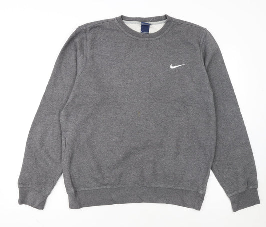 Nike Men's Grey Crew Neck Fleece Sweatshirt M Regular Fit