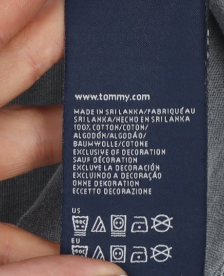 Tommy Hilfiger Denim Men's Grey Small Graphic Cotton T-Shirt