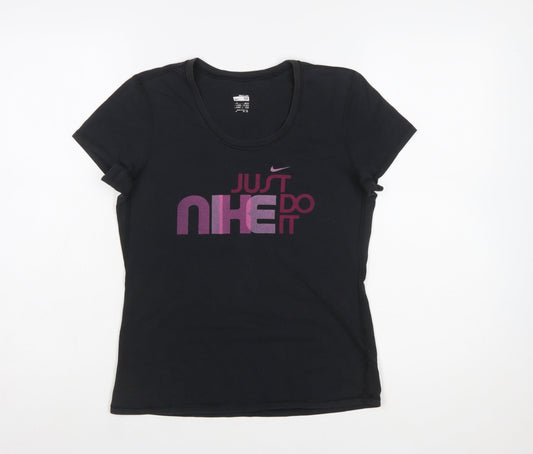 Nike Women's Black Crew Neck Fit Dry Sports T-Shirt Size M