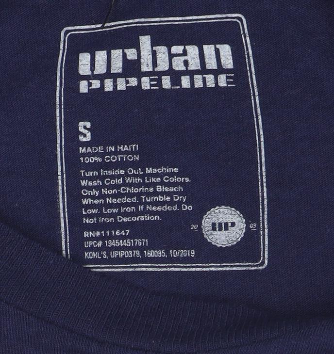Urban Pipeline Men's Navy California Long Sleeve Graphic T-Shirt Size S