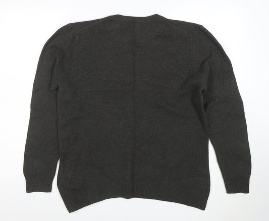 Marks and Spencer Men's Grey Wool Crew Neck Jumper Size L
