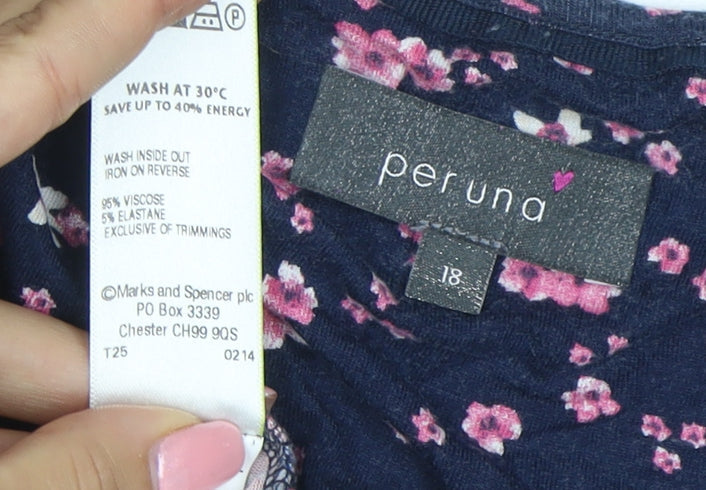 Marks and Spencer Per Una Women's Multicoloured Floral Tunic Blouse Size 18
