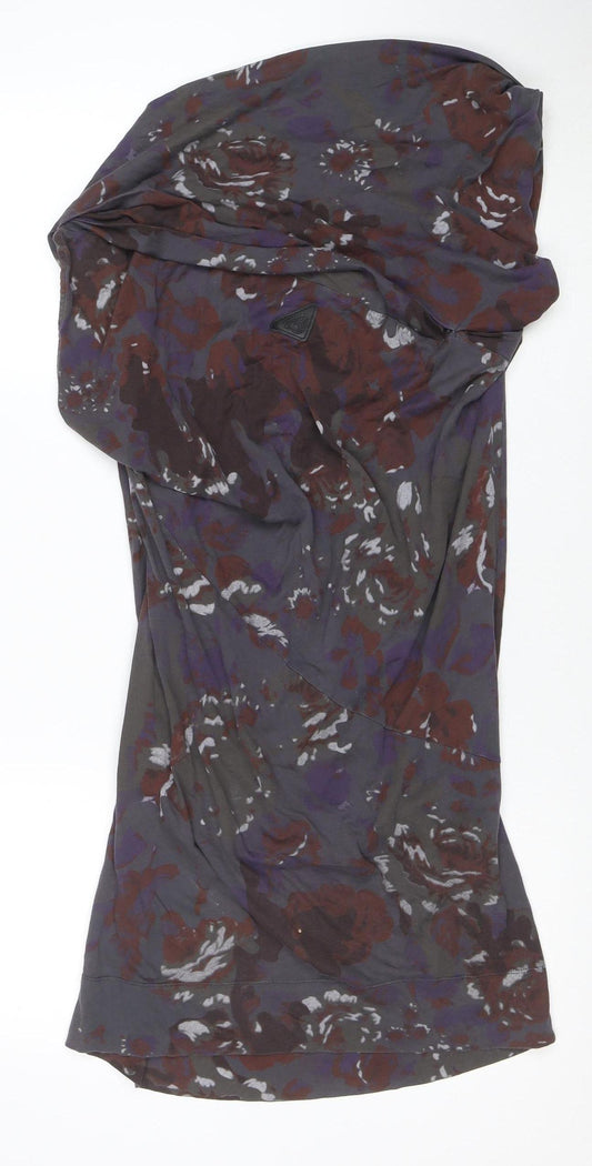 Diesel Womens Multicoloured Floral Cotton Bodycon Dress M