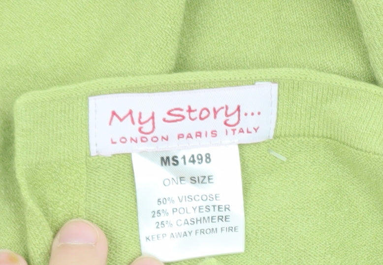 My Story Women Green Shrug Cashmere Blend One Size Lightweight
