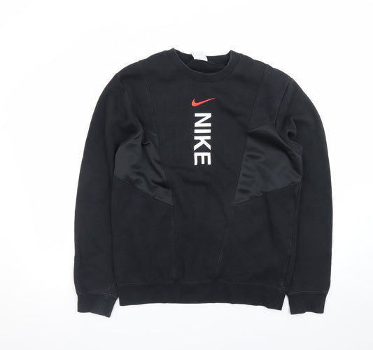 Nike Men Black Small Pullover Crew Neck Graphic Sweatshirt