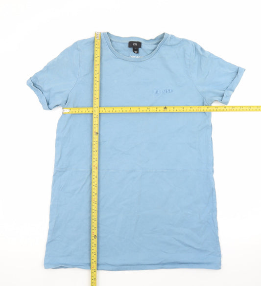 River Island Men's Blue XS Crew Neck Cotton T-Shirt