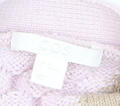 COS Women’s Multicoloured V-Neck Chunky Knit Cardigan Size 10