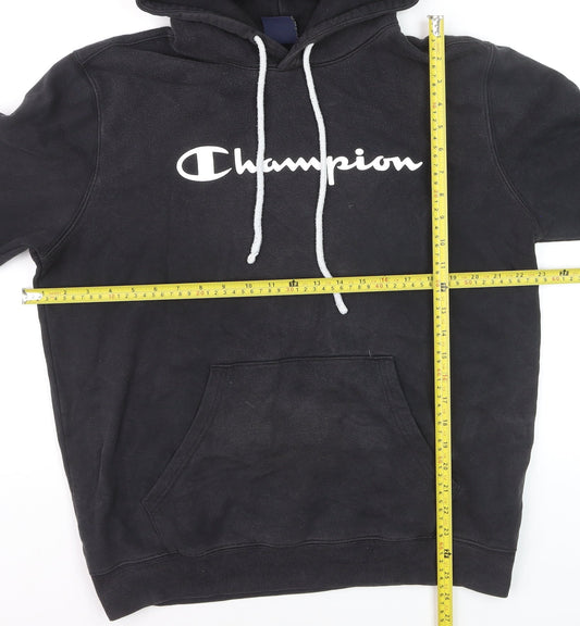 Champion Men's Black Pullover Hoodie L Fleece Sportswear