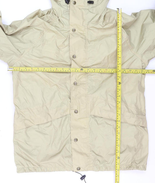 L.L. Bean Men's Beige M Gore-Tex Hooded Waterproof Rain Jacket