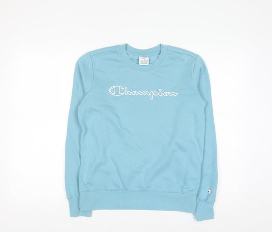Champion Women's Blue Small Pullover Sweatshirt Crew Neck Logo