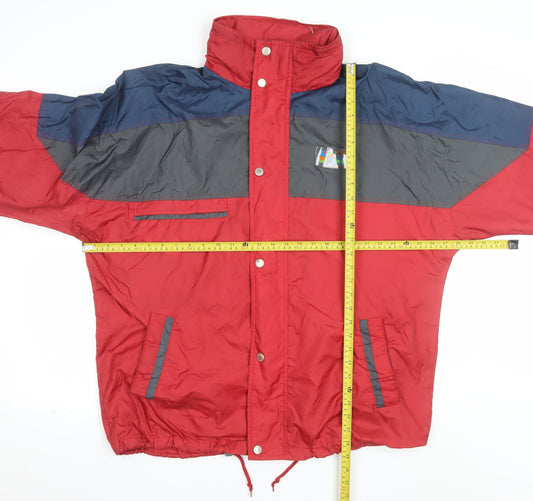 Brugi Men's Red & Grey Colour Block Puffer Jacket L Regular Fit