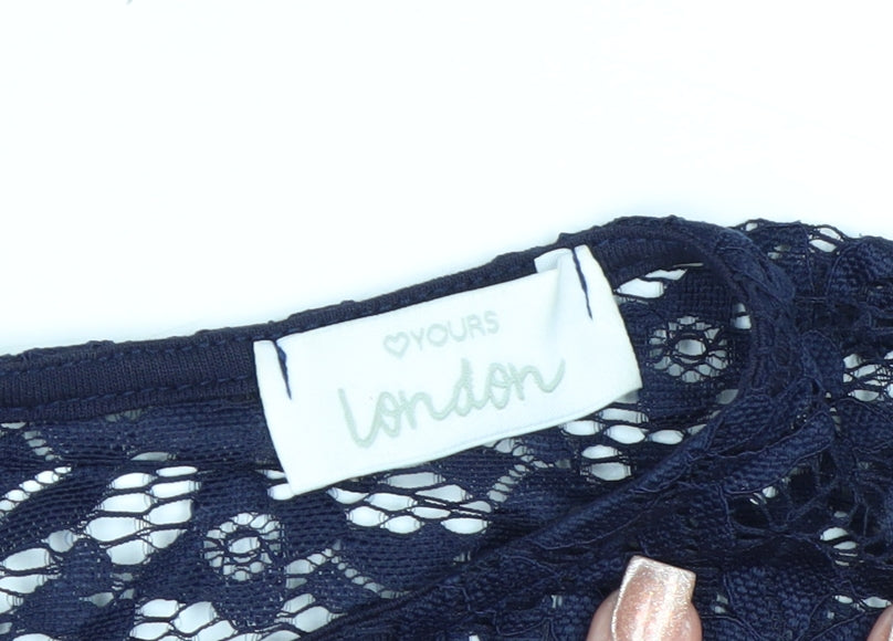 Yours London Women's Blue Lace Fit & Flare Dress Size 18