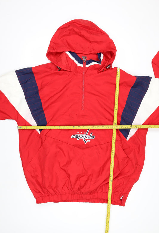 Starter Mens Red 2XL Windbreaker Hooded Washington Capitals Jacket