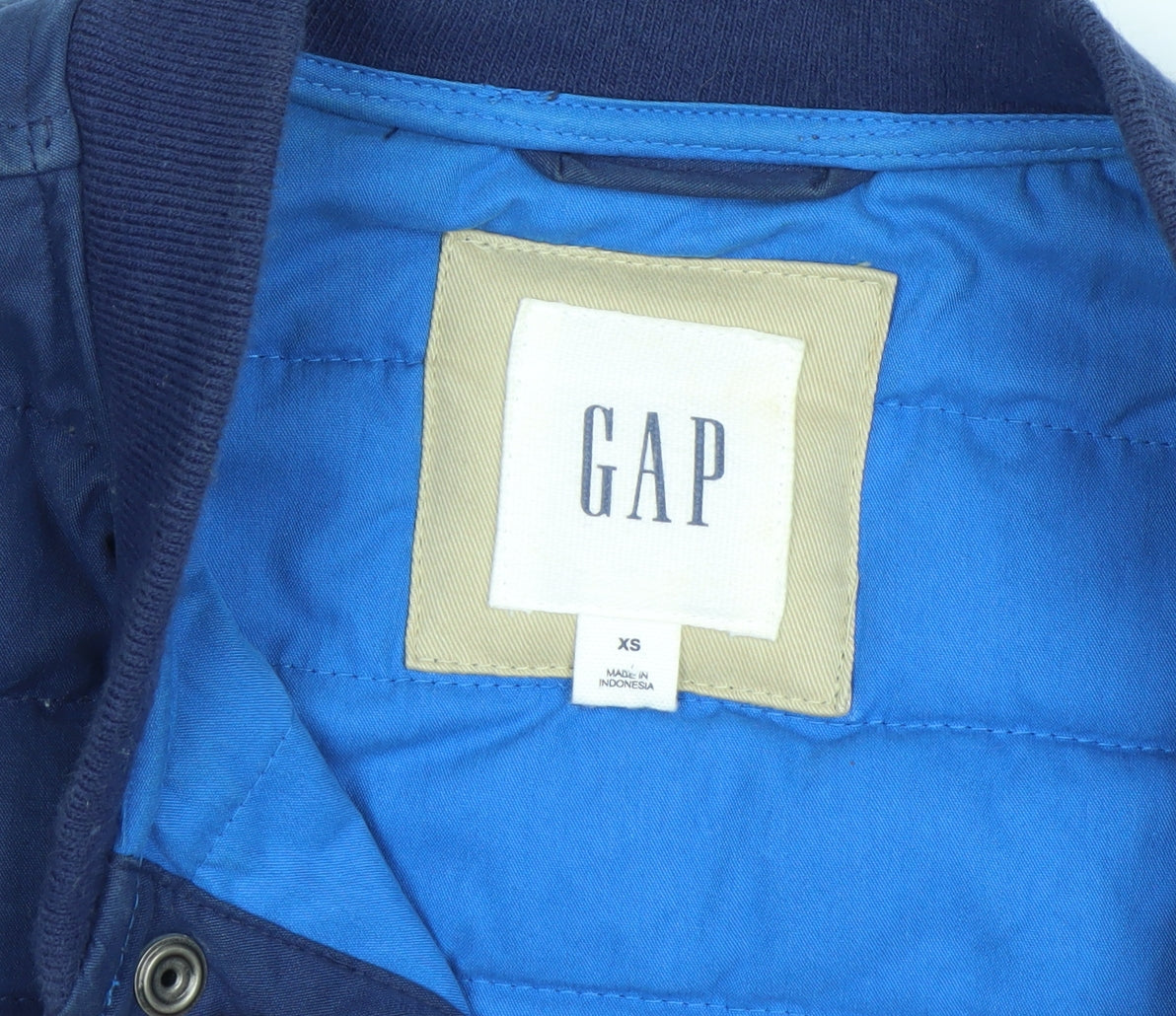 GAP Men's Blue Quilted Puffer Waistcoat XS Cotton Nylon