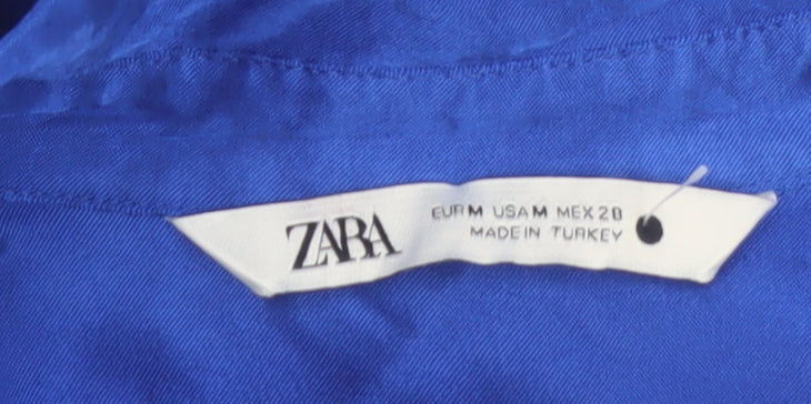 Zara Women’s Blue Viscose Wrap Shirt Dress Size 12