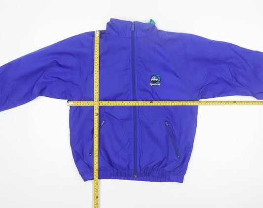 Reebok Womens Blue M 90s Windbreaker Nylon Jacket