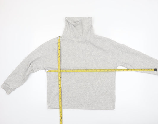 Jacqueline de Yong Women's Grey High Neck Pullover Sweatshirt Size M