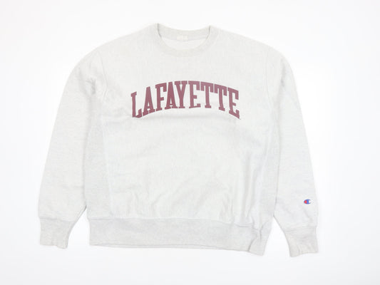Champion Men's Grey Lafayette Reverse Weave Pullover Sweatshirt Large