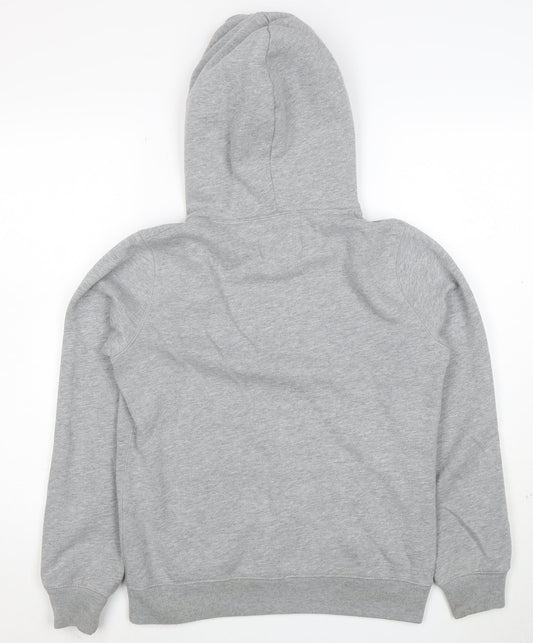 Jack Wills Womens Grey Hoodie UK 10 Pullover Logo Cotton Blend