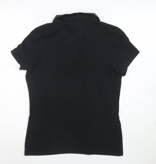 Levi's Women's Black Collared Short Sleeve Polo Shirt Size M