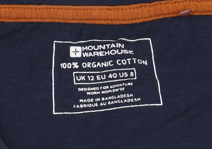 Mountain Warehouse Womens Blue Long Sleeve Cotton T-Shirt Size 12
