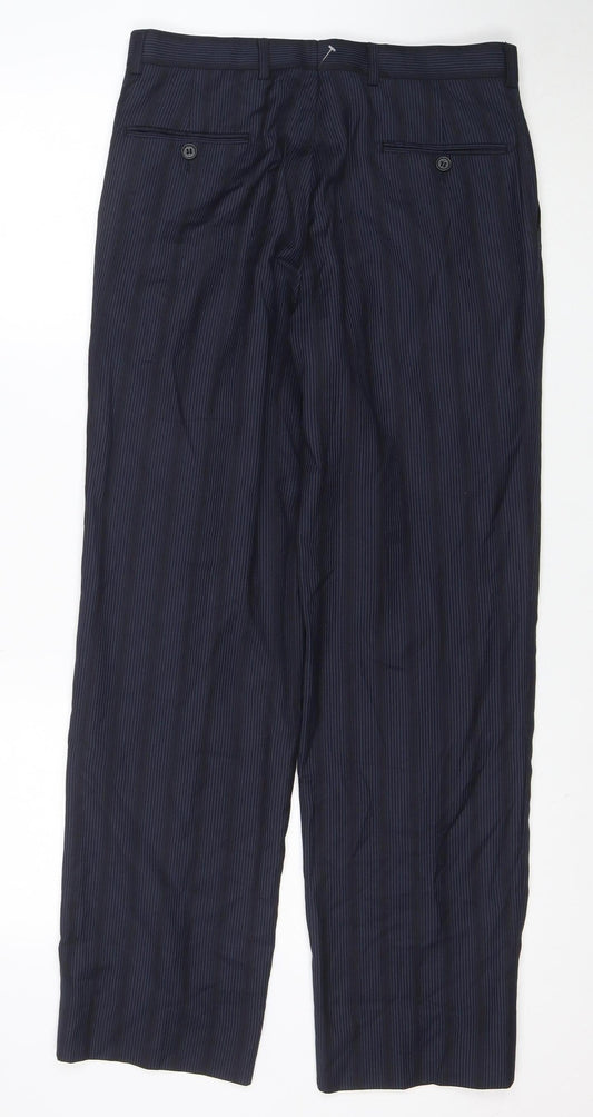 Pittarelli Uomo Men's Blue Striped Dress Pants 30R Regular Fit