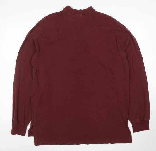 Ralph Lauren Men's Brown XL Long Sleeve Cotton Polo Shirt