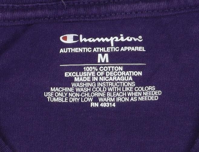 Champion Men's Purple Furman University Long Sleeve T-Shirt Size M