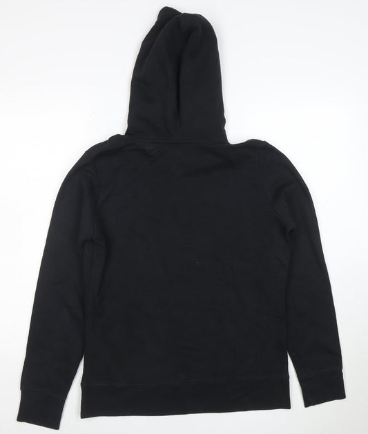 The North Face Womens Black Medium Pullover Hoodie Graphic Logo Cotton Blend