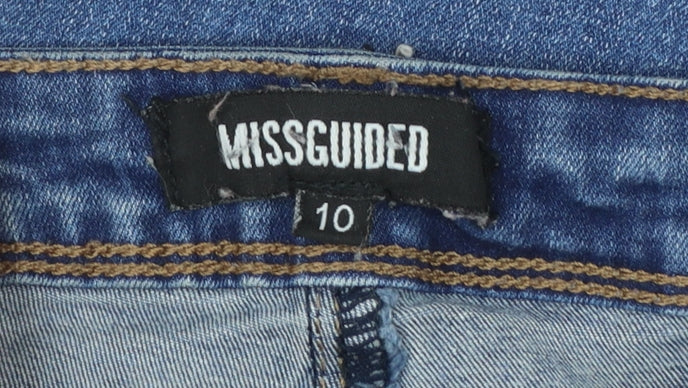 Missguided Women’s Blue Skinny Jeans Size 10 Distressed Denim