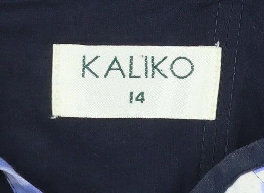 Kaliko Women's Blue Polka Dot Fit & Flare Dress Size 14