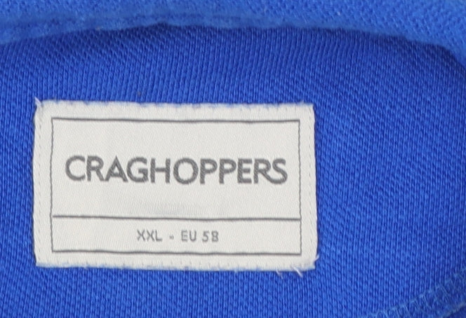 Craghoppers Men's Blue Striped Cotton Polo Shirt 2XL