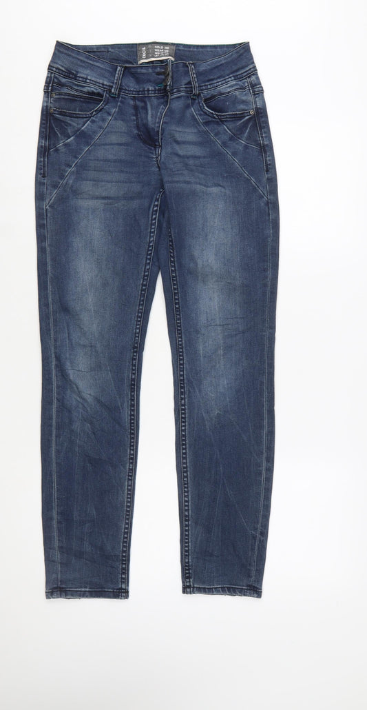 Additional front view of Cecil women’s blue skinny stretch jeans, size UK 25 slim, fit denim