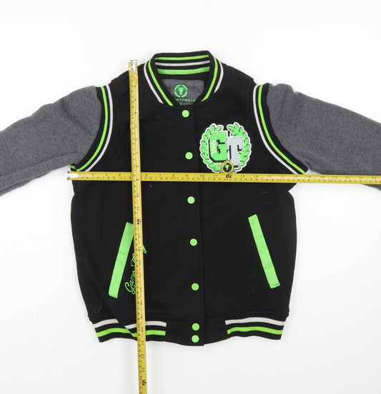 Theory Wear Women Black & Grey Varsity Full Zip Sweatshirt S
