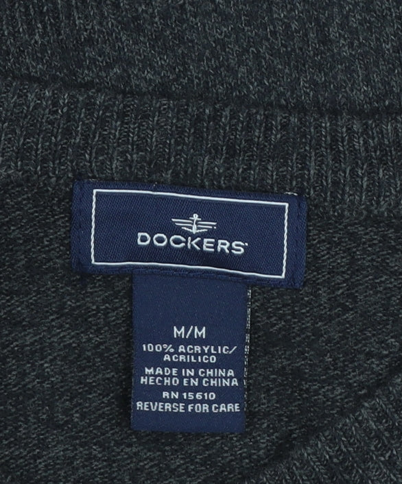 Dockers Men's Multicoloured Check Acrylic Pullover Jumper M