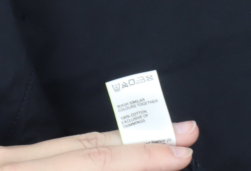 Marks and Spencer Women's Black Cotton Cargo Trousers Size 12