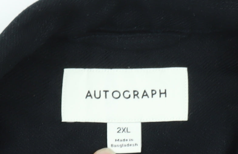 Marks and Spencer Autograph Men’s Black 2XL Cotton Button-Up Shirt