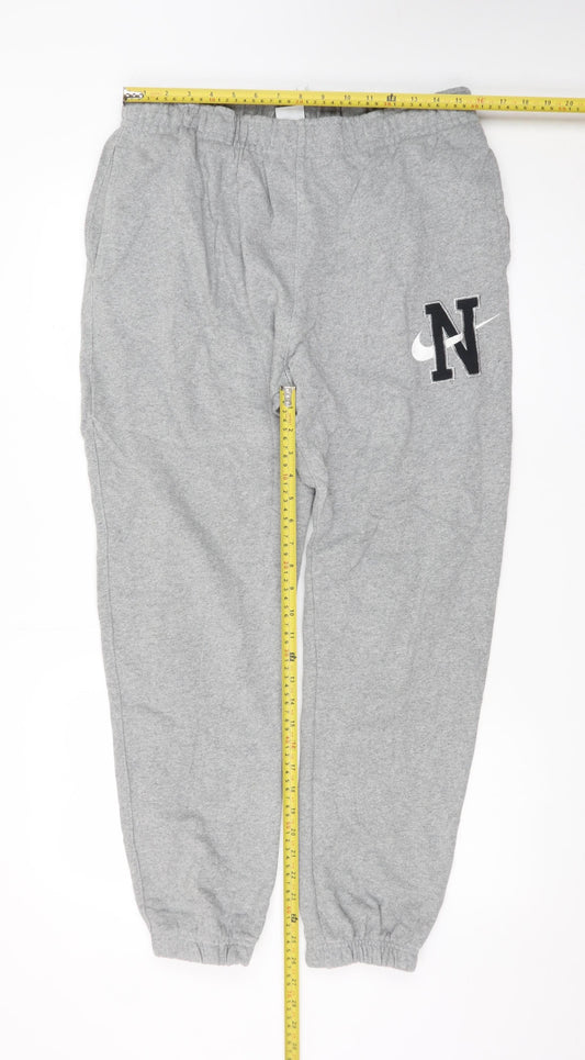 Nike Men's Grey Jogger Sweatpants L Logo Sportswear