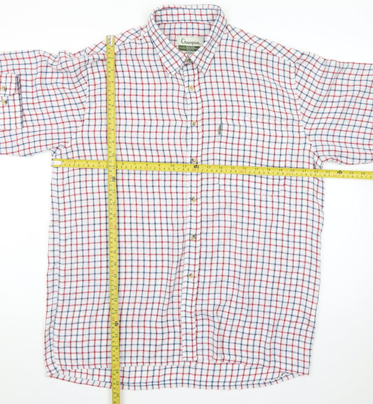 Champion Men's Multicoloured Check Classic Fit Button-Up Shirt L