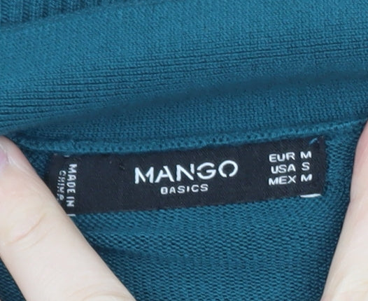 Mango Women’s Green V-Neck Lightweight Knit Jumper Size 10