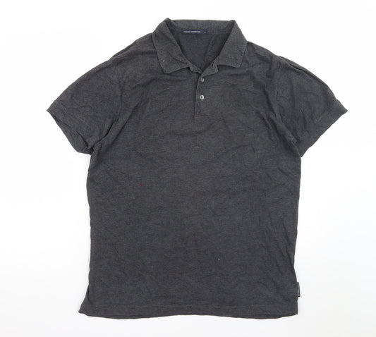 French Connection Men's Grey Cotton Polo Shirt Size L