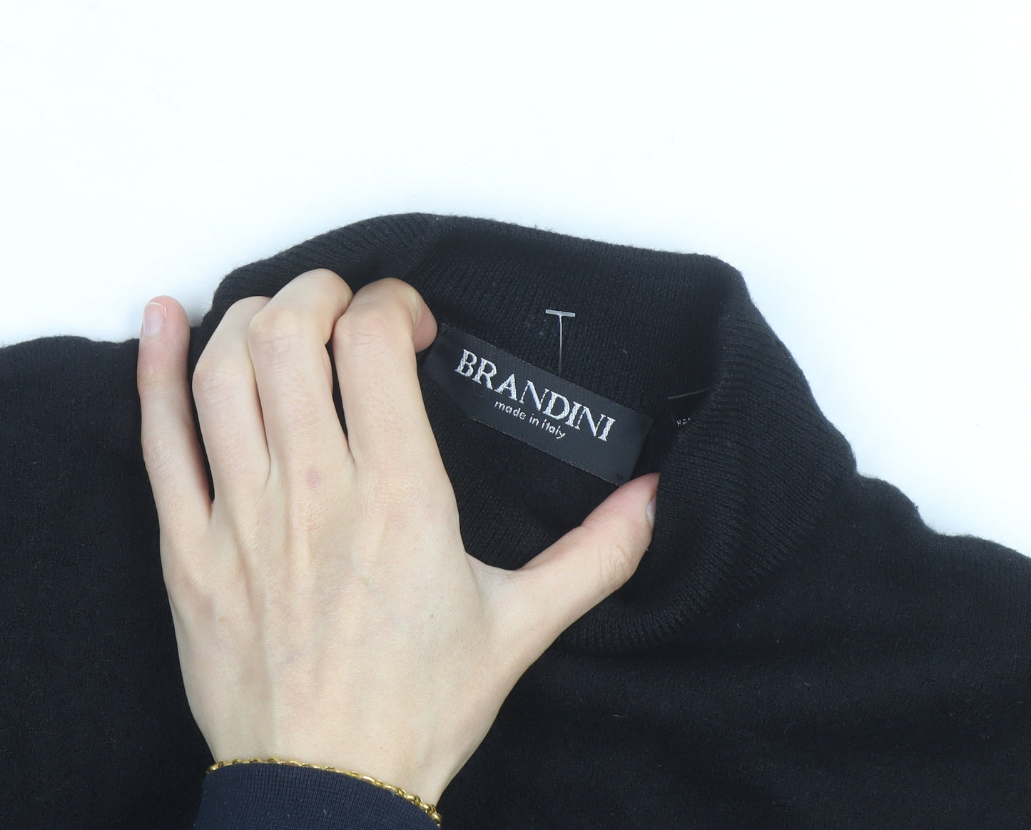 Brandini Women's Black Roll Neck Wool Jumper Size M
