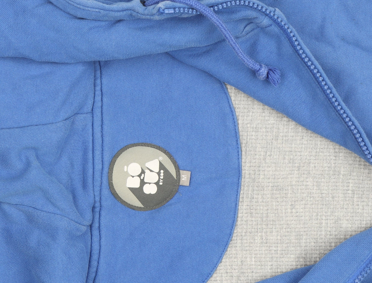 Bo Subi Men's Blue Full Zip Hoodie with Retro Cloud Design Size M