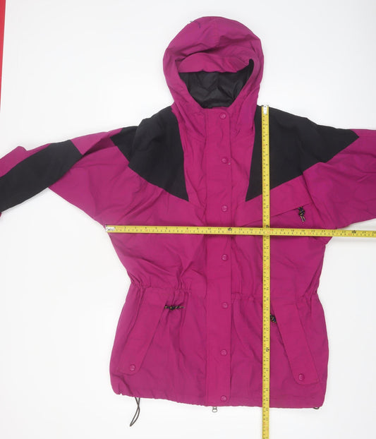 Eastern Mountain Sports Women's Pink Black Hooded Anorak Jacket Size S