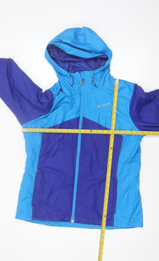 Columbia Women's Blue Waterproof Hooded Windbreaker Jacket XL