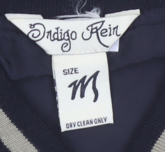 Indigo Rein Women's Black Embroidered Bomber Jacket Size M