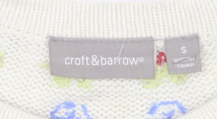 Croft & Barrow Women Beige Christmas Cardigan Sweater Size S