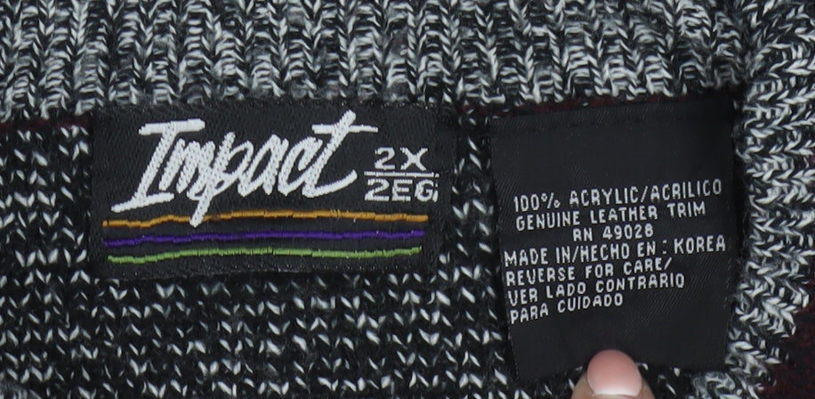 Impact Men’s Multicoloured 2XL Retro Chunky Knit Pullover Jumper