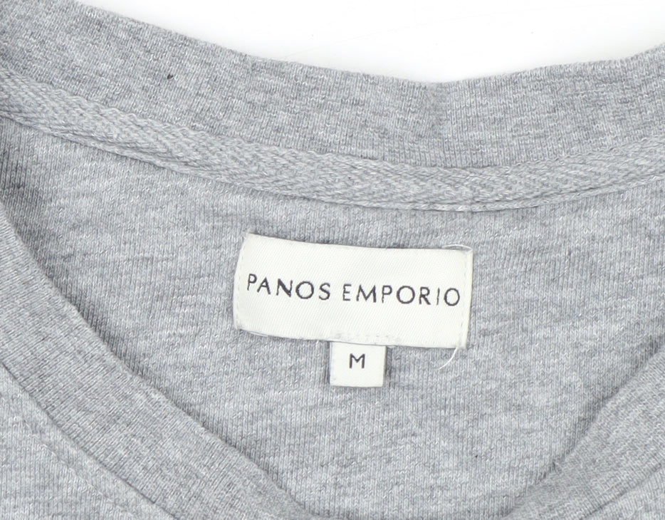 Panos Emporio Men's Grey Medium Crew Neck Cotton Sweatshirt