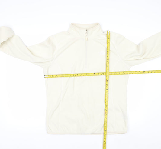 The North Face Women Ivory Fleece Pullover Sweatshirt XL Warm Zip Neck